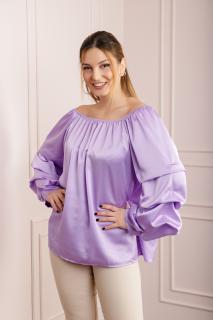 Bluza lila eleganta cu maneci bufante