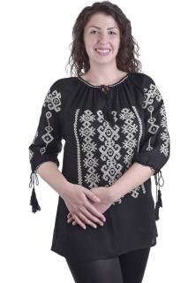 Bluza neagra cu motiv gri Ivona