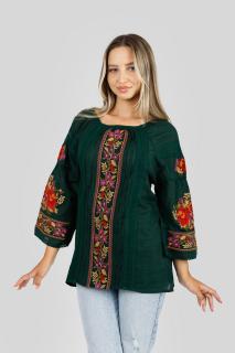 Bluza verde cu motiv floral multicolor Francesca 05