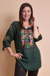 Bluza verde cu motiv multicolor Ela 01
