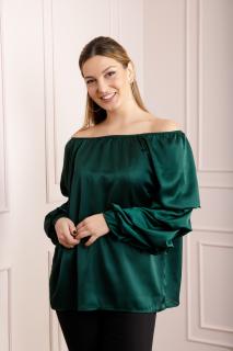 Bluza verde eleganta cu maneci bufante