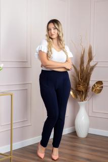 Pantaloni bleumarin elastici cu buzunare functionale