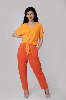 Pantaloni orange casual cu buzunare