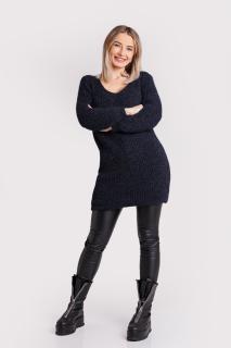 Pulover pufos bleumarin tip rochie