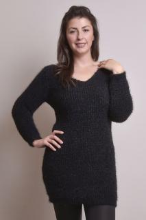 Pulover pufos negru tip rochie