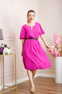 Rochie fuchsia clos cu curea in talie