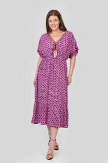 Rochie magenta cu ciucuri si model mandala