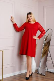 Rochie plus size Scarlett eleganta rosie cu paiete