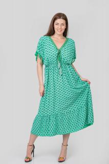 Rochie verde cu ciucuri si model mandala