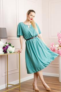 Rochie verde mint clos cu curea in talie