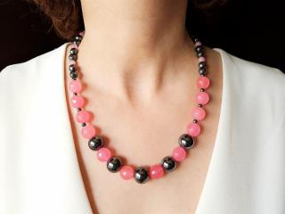 Colier cu cuart cherry si hematite