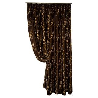 Draperie blackout wenge cu flori, 250x260 cm