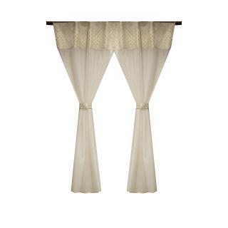 Perdea Velaria crep ivoire si tafta crem, 140x175 cm