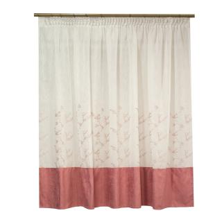 Perdea Velaria de bucatarie cu broderie roz, 220x155 cm