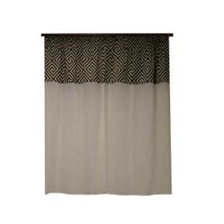 Perdea Velaria de bucatarie ivoire cu tafta gri, 175x145 cm