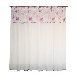 Perdea Velaria in cu fluturi mov, 150x145 cm