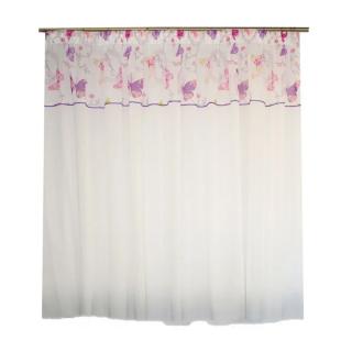 Perdea Velaria in cu fluturi mov, 230x145 cm