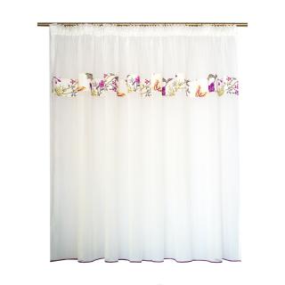 Perdea Velaria in ivory cu butterfly mov, 290x155 cm