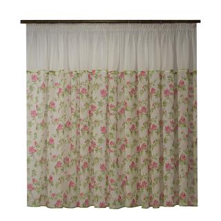 Perdea Velaria in ivory cu flori, 460x155 cm