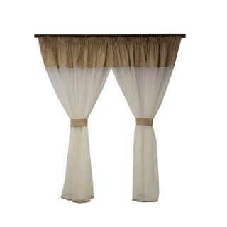 Perdea Velaria ivoire de bucatarie cu tafta copaci, 230x140 cm