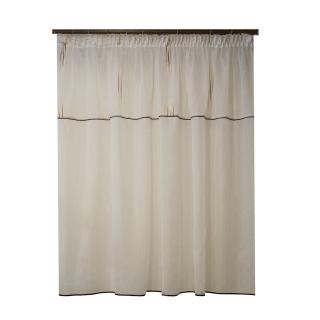 Perdea Velaria sable ivoire cu linii maro, 220x150 cm
