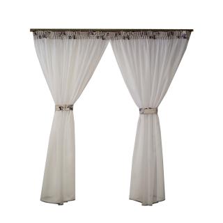 Perdea Velaria samba alba cu esarfe, 350x160 cm