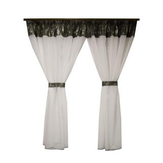 Perdea Velaria voal alb cu patina gri, 180x175 cm