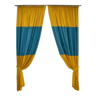 Set draperii galben-turcoaz, 2x175x245 cm