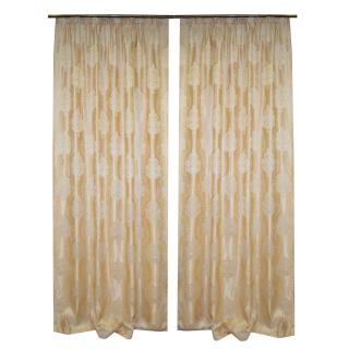 Set draperii tafta baroc ivory, 2x180x245 cm