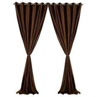 Set draperii Velaria catifea wenge cu capse, 2 160x285 cm