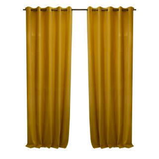 Set draperii Velaria catifea yellow cu capse, 2x150x280 cm