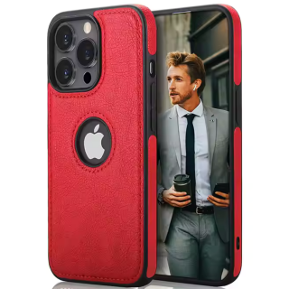 Husa Business din Piele pentru iPhone 13 Pro, Red