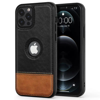 Husa Business din Piele pentru iPhone 14 Plus, Black-Brown