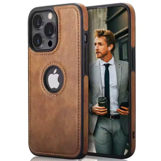 Husa Business din Piele pentru iPhone 16 Plus, Brown