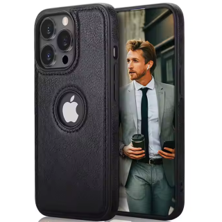 Husa Business din Piele pentru iPhone 16 Pro Max, Black