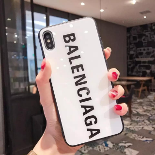 Husa Design Balenciaga din Sticla si Silicon pentru iPhone 11 Pro Max, Alba