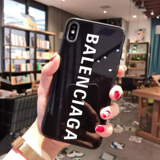 Husa Design Balenciaga din Sticla si Silicon pentru iPhone 11 Pro Max, Neagra