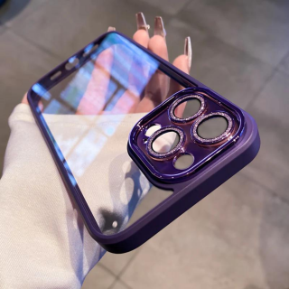 Husa Diamond, Protectie Lentile Camera pentru iPhone 11 Pro, Deep Purple