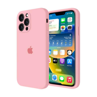 Husa din Silicon cu Protectie Camera pentru iPhone 13 Pro Max, Roz