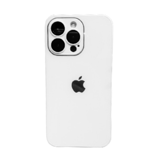 Husa din Sticla si Silicon cu Protectie Lentile Camera pentru iPhone 11, Alb-Glossy