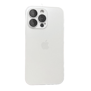 Husa din Sticla si Silicon cu Protectie Lentile Camera pentru iPhone 11, Alb Perlat-Mat