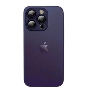 Husa din Sticla si Silicon cu Protectie Lentile Camera pentru iPhone 11, Deep Purple-Mat