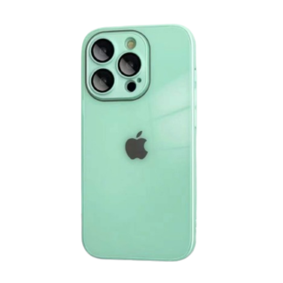 Husa din Sticla si Silicon cu Protectie Lentile Camera pentru iPhone 11, Fruit Green-Glossy