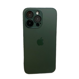 Husa din Sticla si Silicon cu Protectie Lentile Camera pentru iPhone 11 Pro Max, Verde-Mat