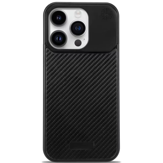 Husa iPhone 13 Pro Max, Dur Aluminiu si Carbon cu MagSafe, Black