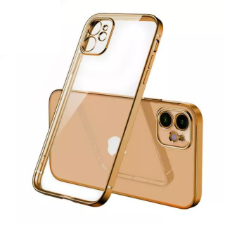 Husa Luxury cu Margini Color pentru iPhone 11, Gold