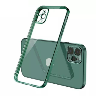 Husa Luxury cu Margini Color pentru iPhone 12, Dark-Green