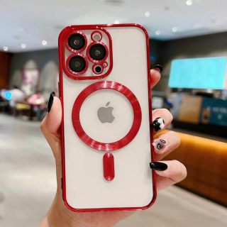 Husa Luxury MagSafe cu Protectie Lentile Camera si Anti-Shock pentru iPhone 11 Pro Max, Red