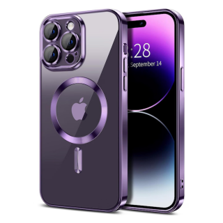 Husa Luxury MagSafe cu Protectie Lentile Camera si Anti-Shock pentru iPhone 16 Pro, Deep Purple