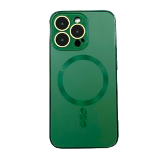 Husa MagSafe AG Glass Shockproof cu protectie camera pentru iPhone 12, Cangling Green